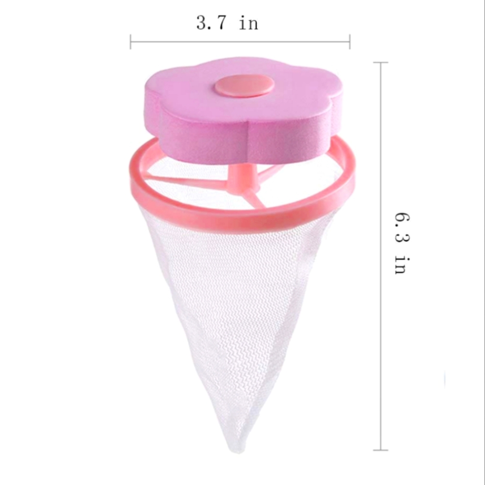 $5 Pink Flower Floating Lint Mesh Bag Washing Machine Hair & Lint Remover